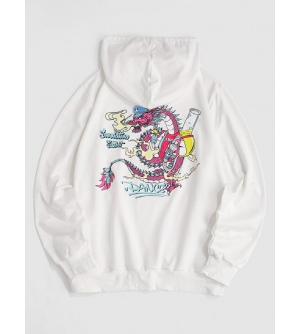 Dance Funny Dragon Print Graphic Hoodie