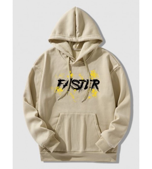 Fleece-lined Faster Print Vintage Hoodie