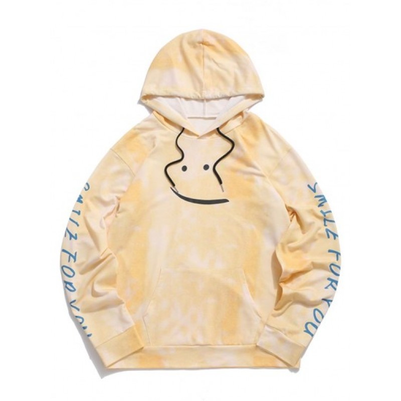 Tie Dye Smile For You Print Hoodie