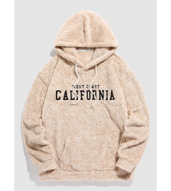 CALIFORNIA Embroidered Fuzzy Hoodie