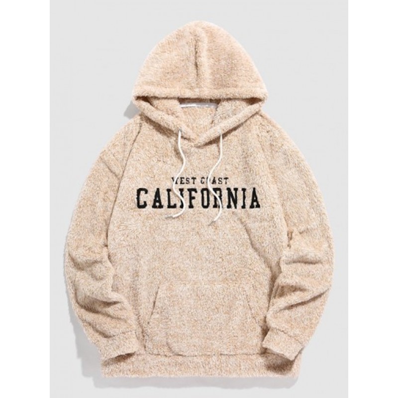 CALIFORNIA Embroidered Fuzzy Hoodie