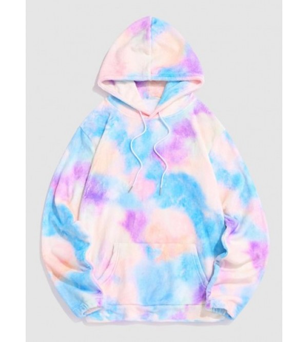 Tie Dye Pastel Polar Fluffy Hoodie