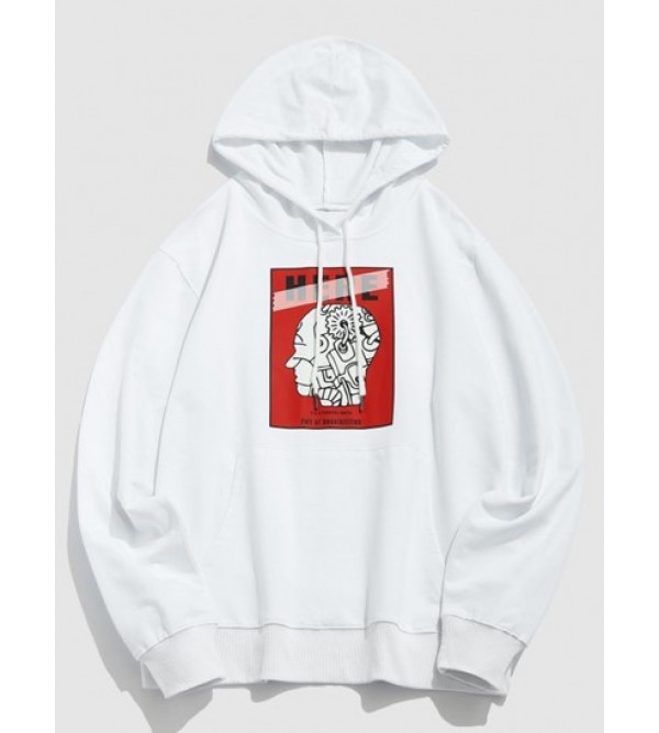 Brain Graphic Print Front Pocket Hoodie