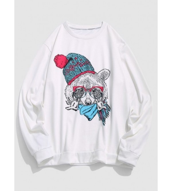 Cartoon Animal Print Sweatshirt