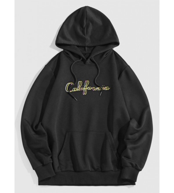 Streetwear California Print Kangaroo Pocket Essentials Hoodie