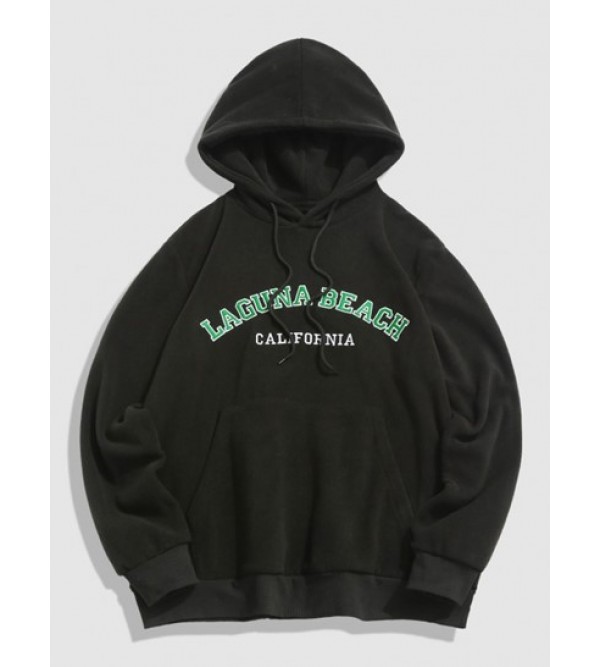 Letters Embroidered Fleece Vintage Essentials Hoodie