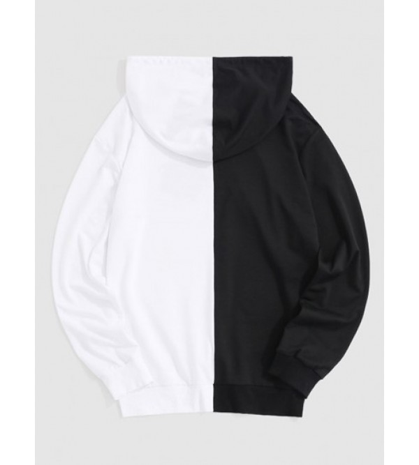 Streetwear Two Tone Celestial Sun Moon Hoodie