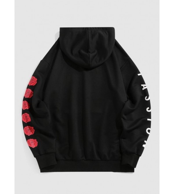 Streetwear PASSION Rose Flowers Print Graphic Hoodie