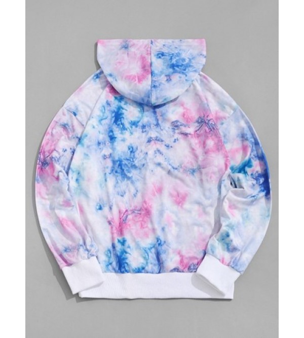 Letter Print Tie Dye Hoodie