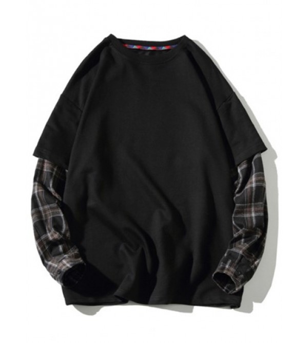 Backpack Print Plaid Faux Twinset Sweatshirt