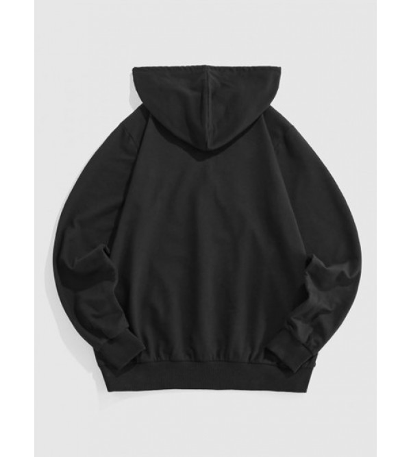 Streetwear Embroidered Rose Pocket Hoodie