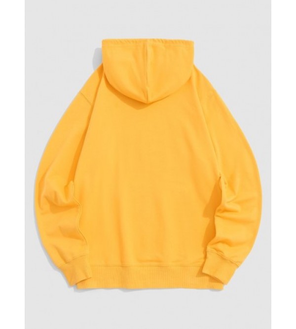 Cartoon Hands Print Kangaroo Pocket Hoodie