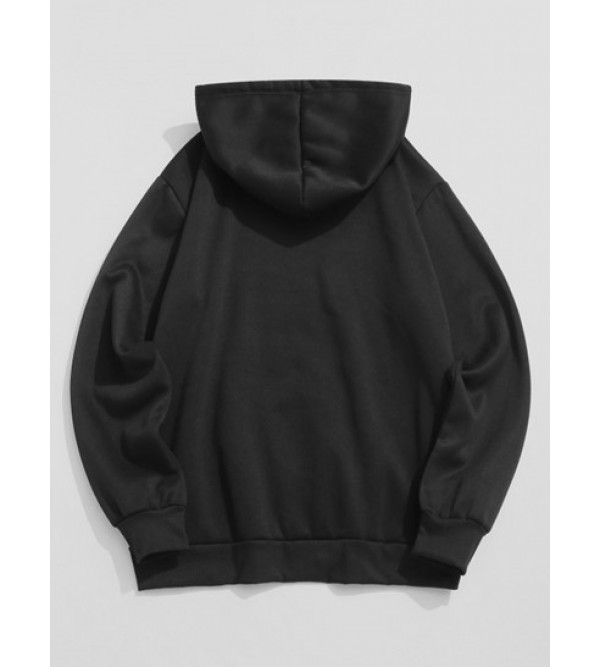 Streetwear Flame Car Graphic Fleece-lined Streetwear Hoodie