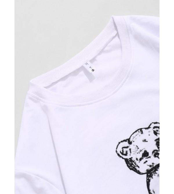 Cartoon Bear Toy Print Sweatshirt