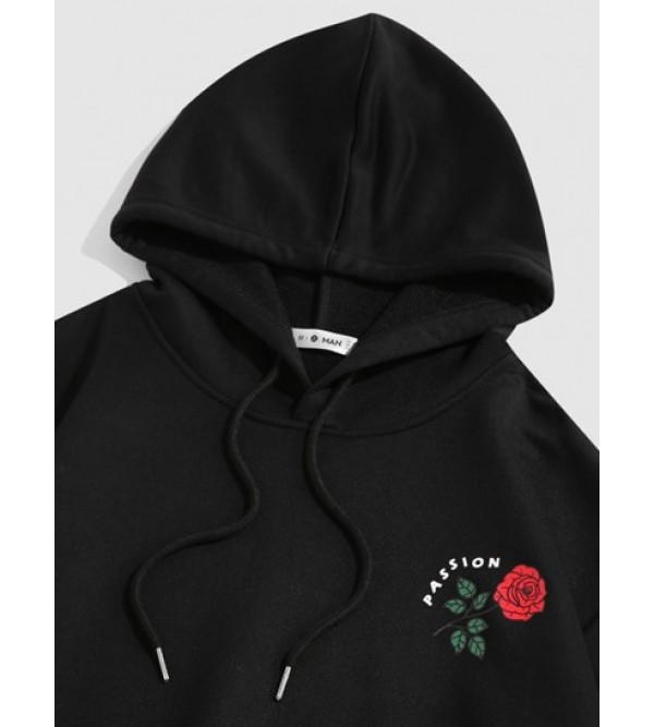 Streetwear PASSION Rose Flowers Print Graphic Hoodie