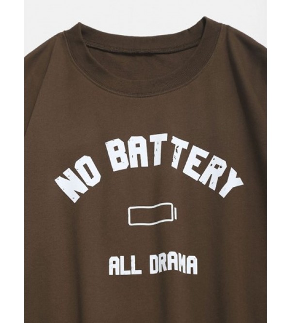 Letters Battery Graphic Print Sweatshirt