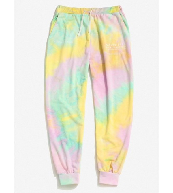 Tie Dye Letters Print Sports Two Piece Set Outfit