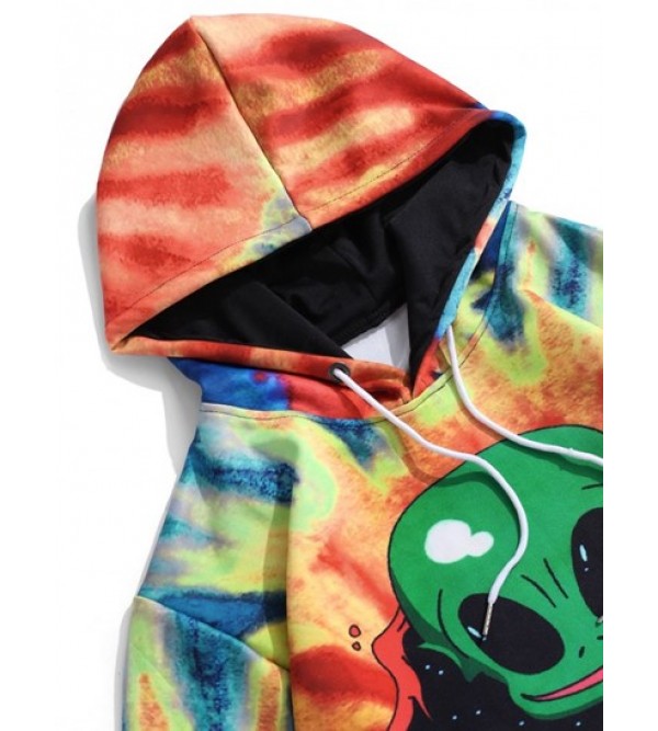 Tie Dye ET Cat Print Hoodie