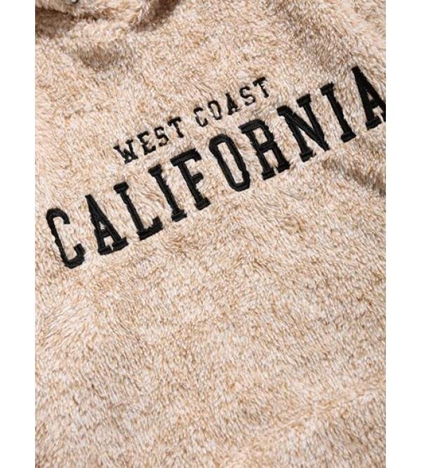 CALIFORNIA Embroidered Fuzzy Hoodie