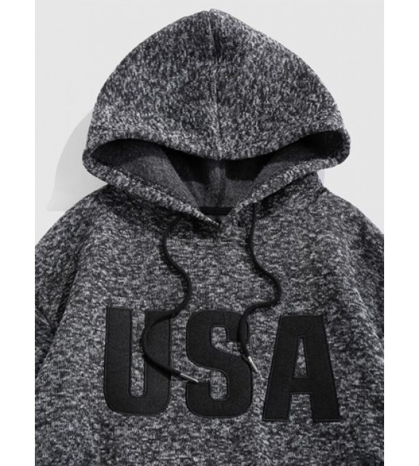 USA Embroidered Knit Fleece Hoodie