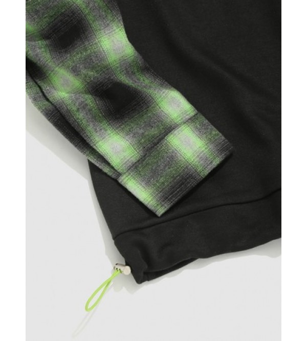 Streetwear Hip Hop Dance Print Plaid Sweatshirt