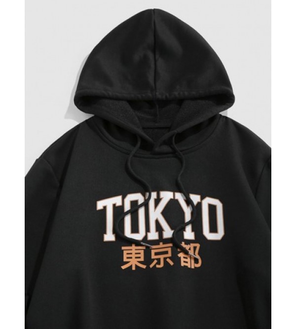 Streetwear Printed Tokyo Japanese Pocket Essentials Hoodie