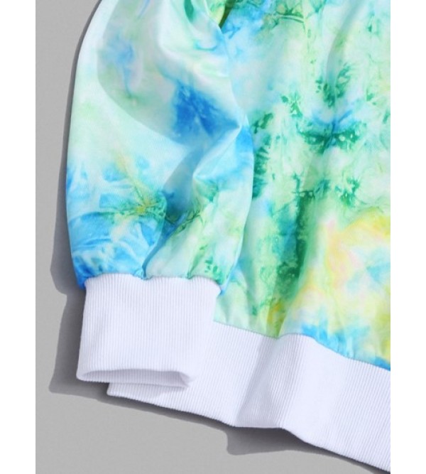 ET Pattern Graphic Tie-dye Print Hoodie