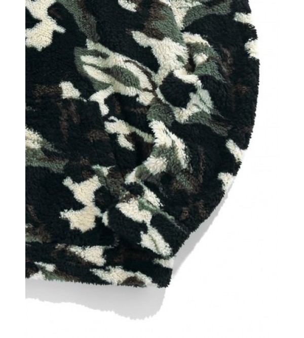 Camouflage Fluffy Sherpa Fleece Hoodie